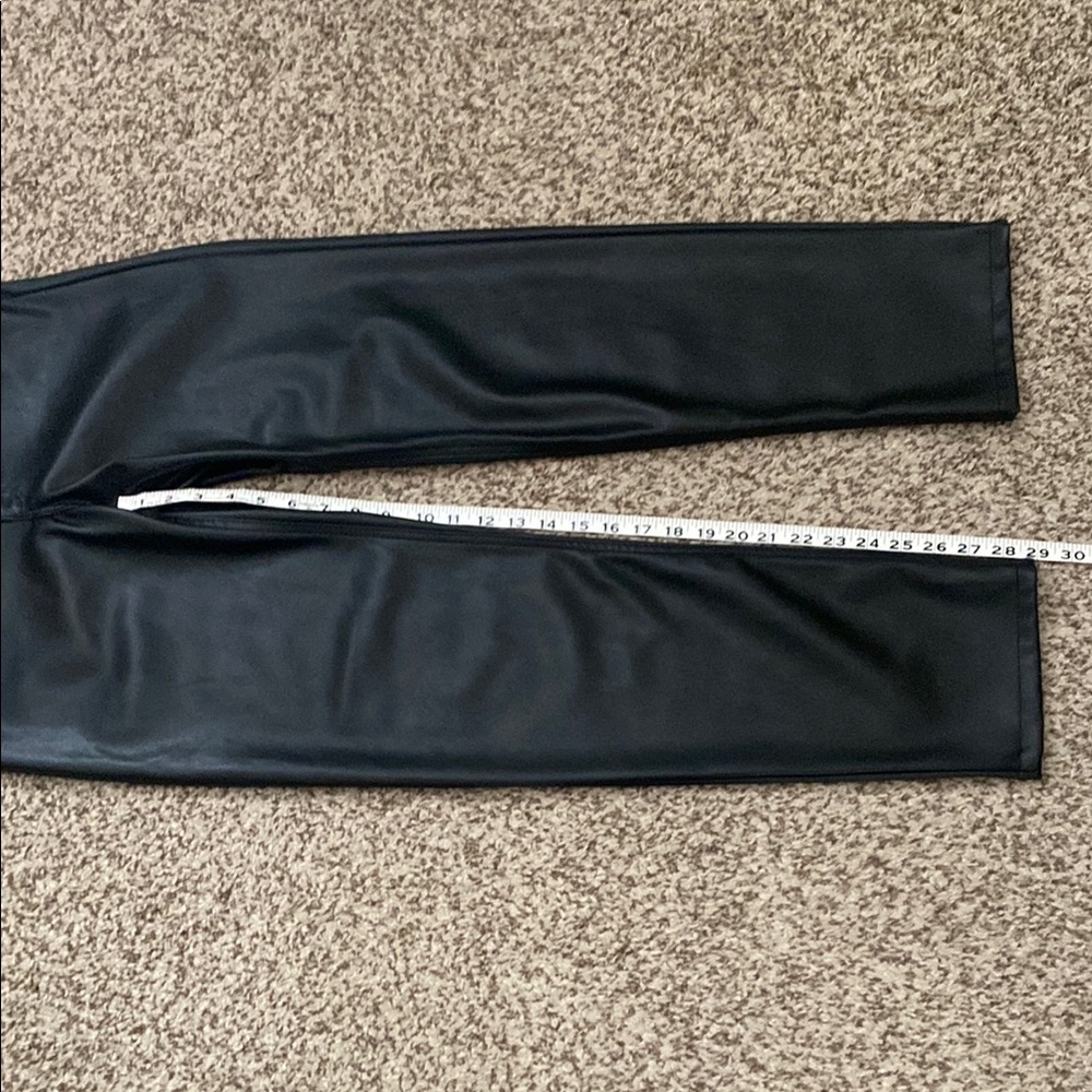 NWOT Dynamite Justina Straight Leg Black Faux Leather Pants - Picture 7 of 13